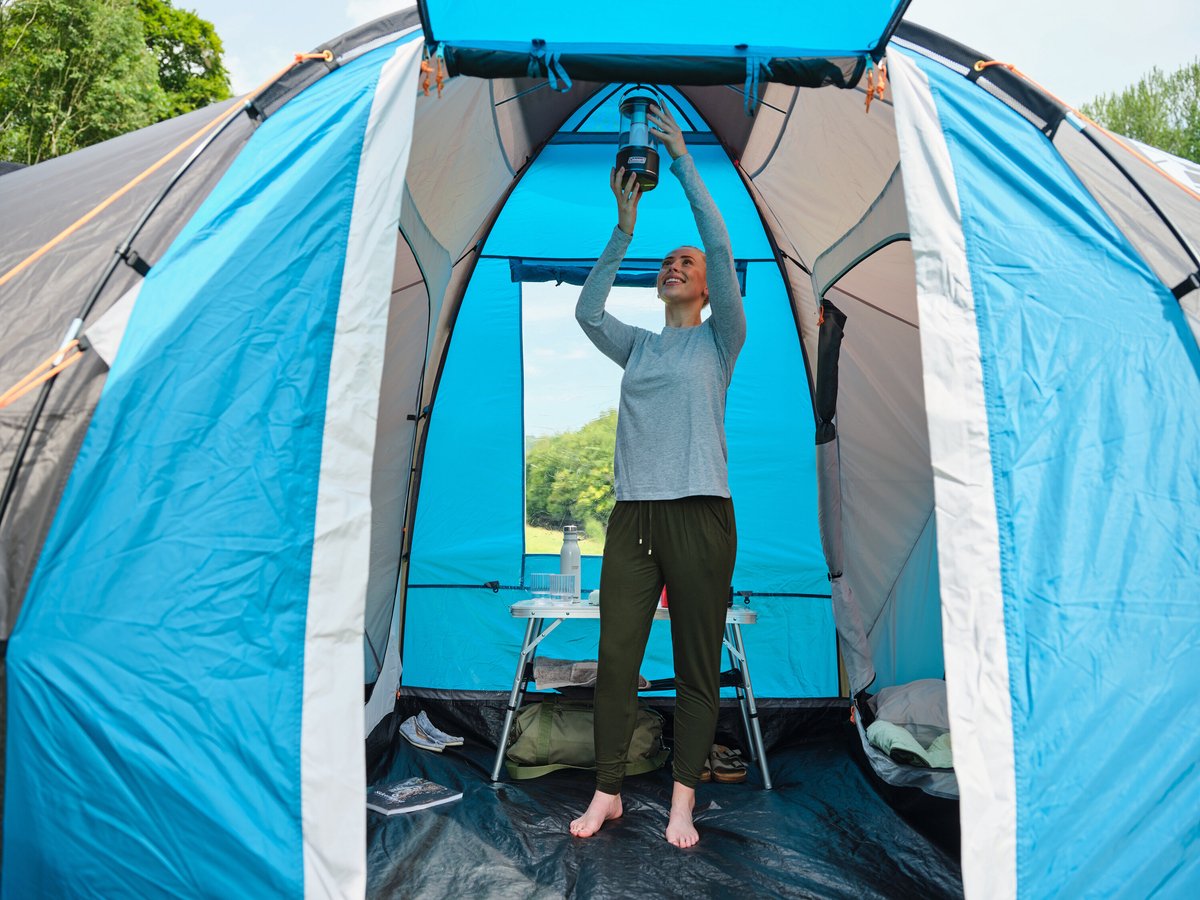 Coleman Spruce Falls 4 familietent – 4 persoons tent – 2 meter stahoogte – waterdicht en lichtgewicht – blauw/zwart – foto 8