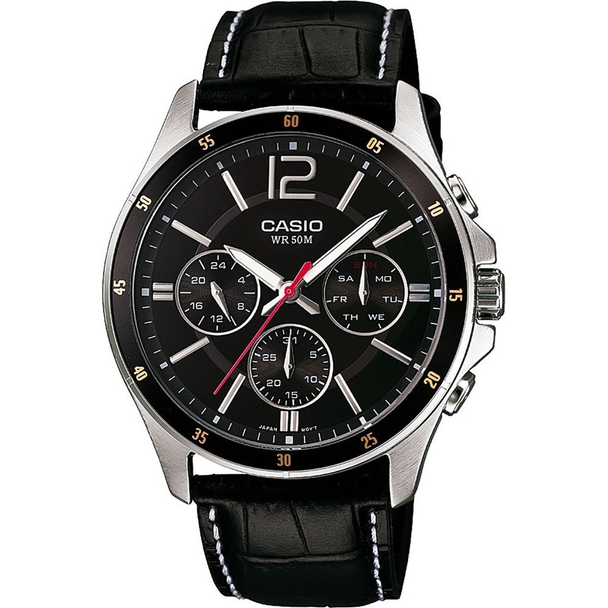 Casio Casio Collection MTP-1374PL-1AVEF Horloge - Leer - Zwart - Ø 43 mm