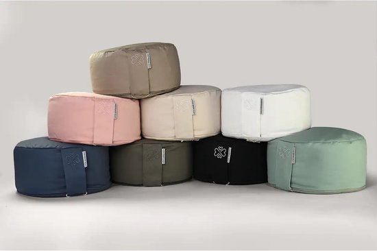 Rond Meditatiekussen - Taupe - Katoen - ⌀30cm - 15cm van AUMOMENTS — afbeelding 2