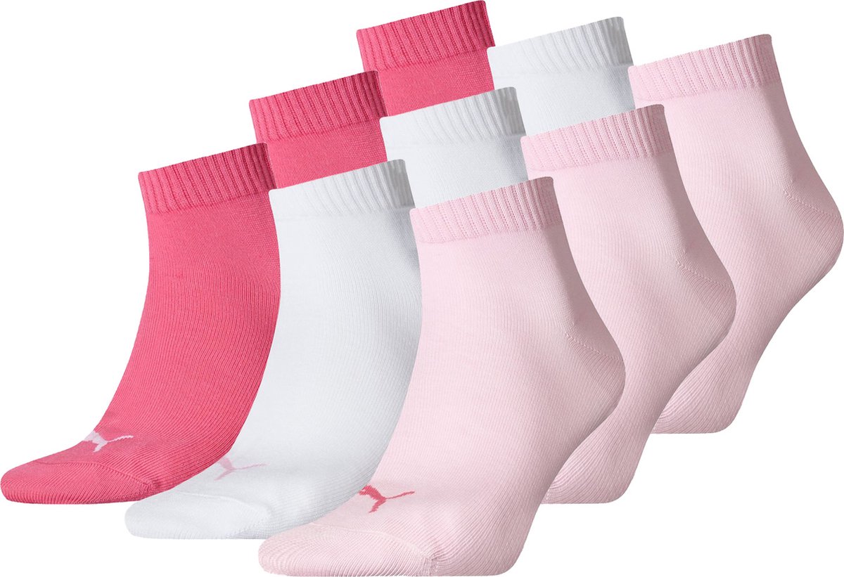 SOKKEN 9 paar Puma unisex kwartsokken sneakers 49 voor dames- en herensokken Roze