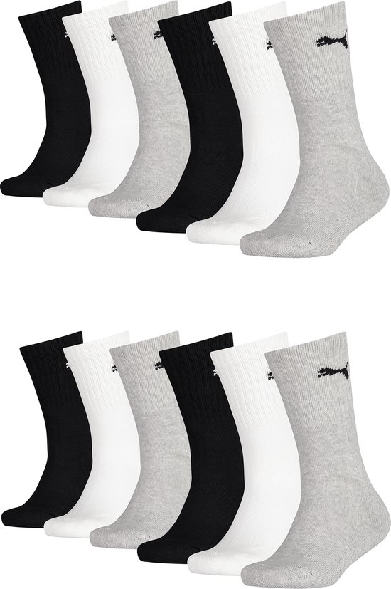 12 PACK Puma JUNIOR CREW kindertennissokken voor meisjes en jongens