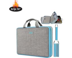 Livano Laptoptas Schokbestendig - Laptop Sleeve - Rugtas - Schoudertas - Laptoshoes - Kantoortas - Dames & Heren - 16 Inch - Grijs/Blauw