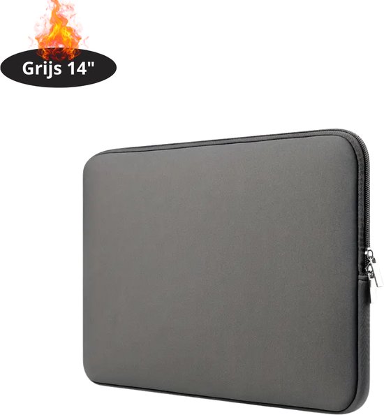 Sacoche pour ordinateur portable Livano antichoc - Housse pour ordinateur portable - Sac à dos - Sac à bandoulière - Sac pour ordinateur portable - Sac de bureau - Femme et homme - 14 pouces - Grijs