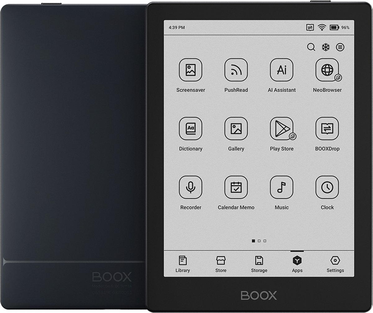 Afbeelding van 2e Boox Go 6 e-reader - 6" e-inkt, Android 11 - Eerlijke