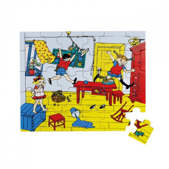 Foto: Kinderboekenlicenties pippi langkous houten legpuzzel 30 stukjes 