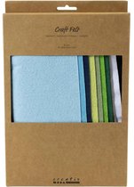 Creativ Company hobbyvilt A4 blauw groen knutselmateriaal vilt.