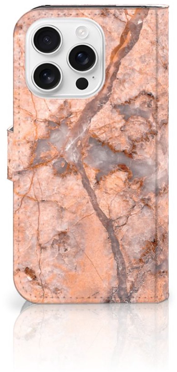 iPhone 16 Pro Bookcase Marmer Oranje