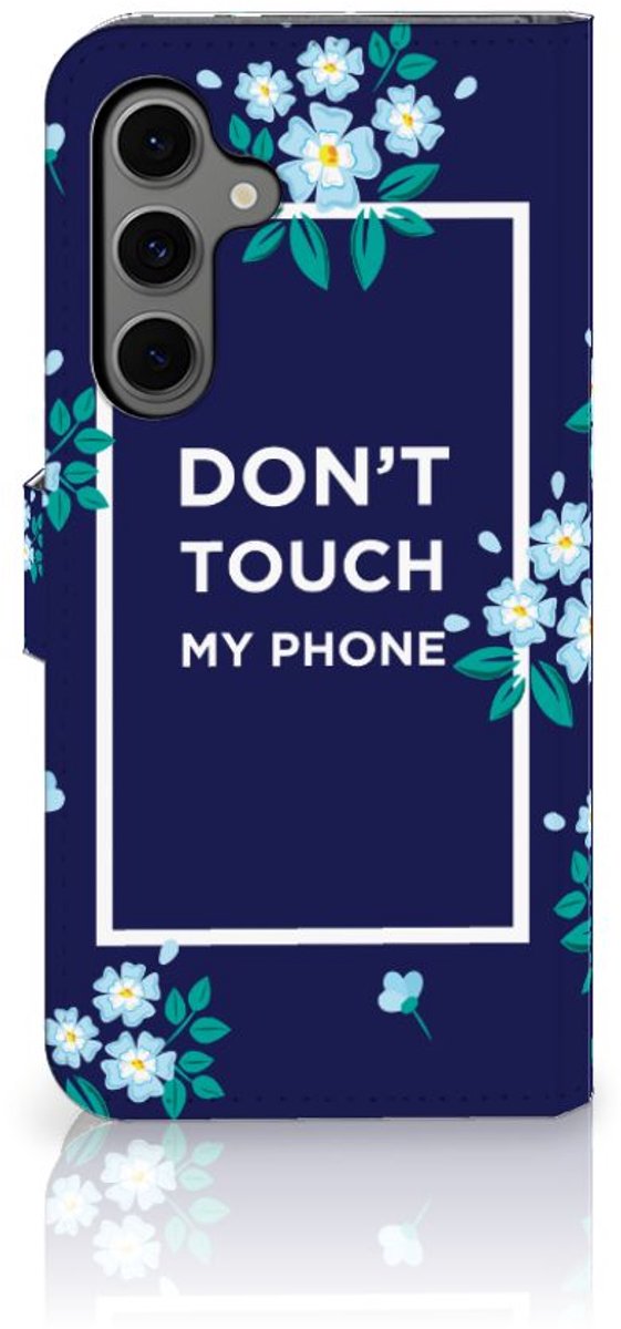 Samsung Galaxy S24 FE Portemonnee Hoesje Flowers Blue DTMP