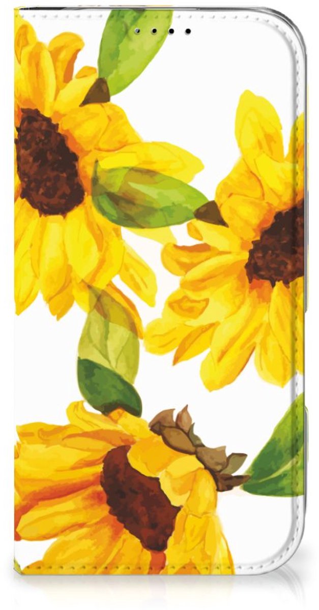 Standcase Hoesje voor Smart Cover voor iPhone 16 Zonnebloemen