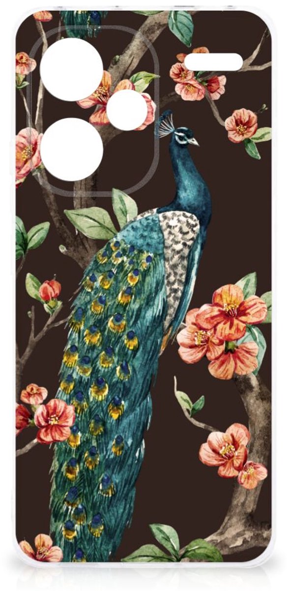 Xiaomi Redmi Note 13 Pro Plus TPU Hoesje Pauw met Bloemen