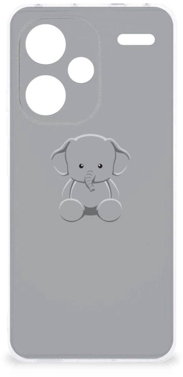 Xiaomi Redmi Note 13 Pro Plus Telefoonhoesje met Naam Grijs Baby Olifant