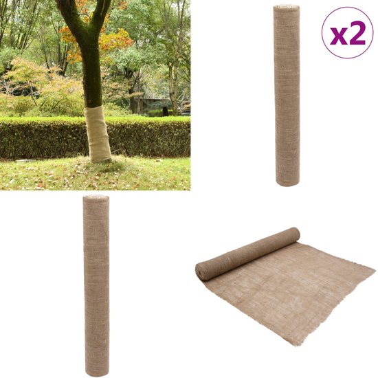 vidaXL Jute rol 200 g/m² 0,25x100 m 100% jute, jute op rol, jute tafelloper, jute stof op rol, jute rol, bloempot jute, jute tafelloper op rol