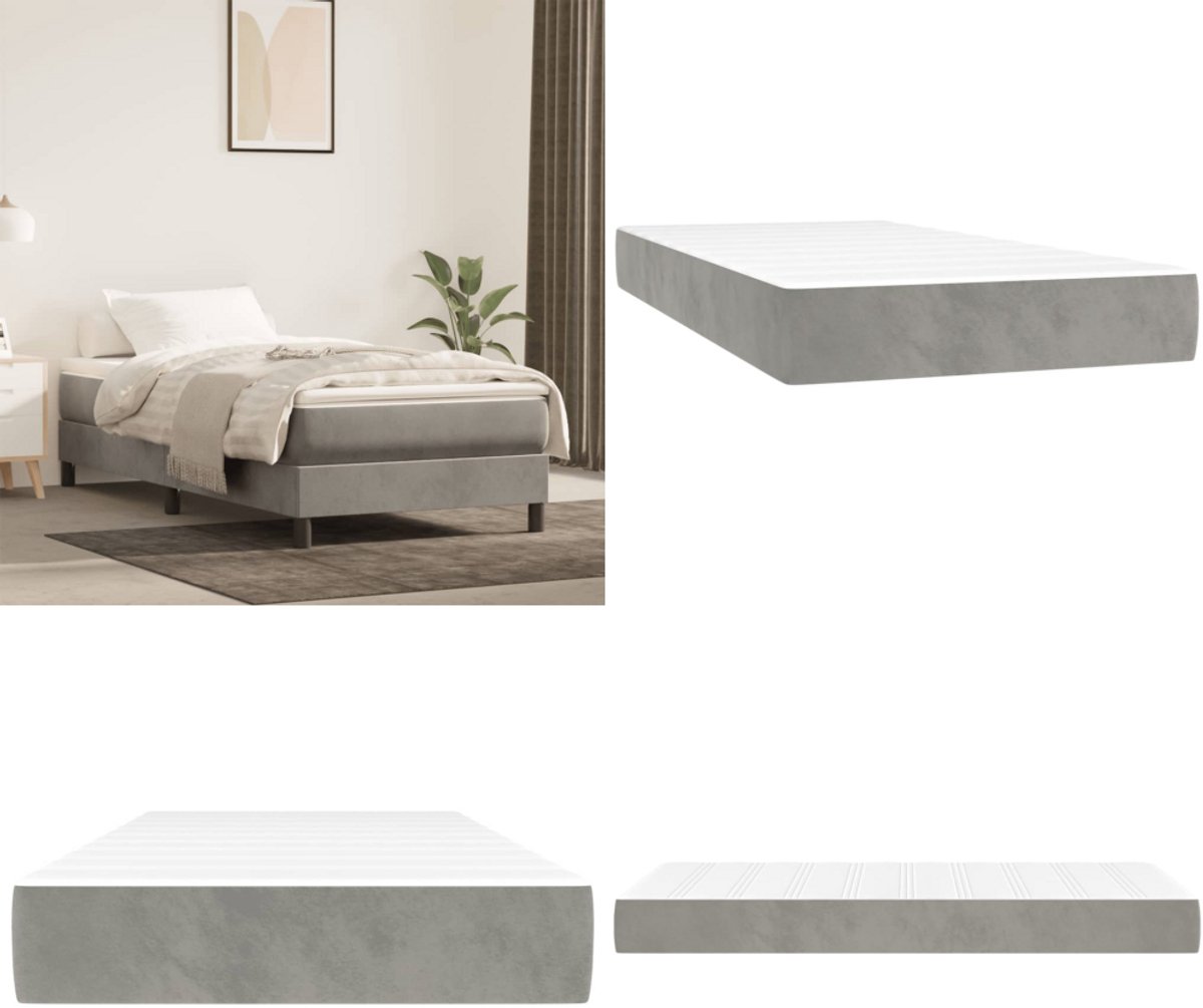 vidaXL Pocketveringmatras 120x190x20 cm fluweel lichtgrijs - Pocketveringmatras - Pocketveringmatrassen - Matras - Pocketvering Matras