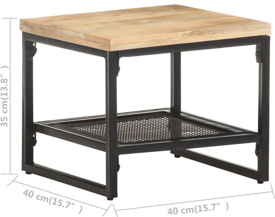 Table d'appoint vidaXL 40 x 40 x 35 cm en bois de manguier massif - Table d'appoint - Tables d'appoint - Table en bois - Tables en bois