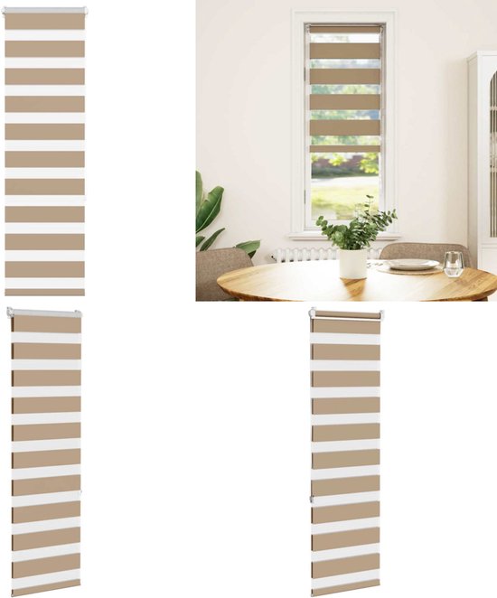 vidaXL - Zebra - Store - 40x150 - cm - largeur du tissu - 35,9 - cm - polyester - marron sable