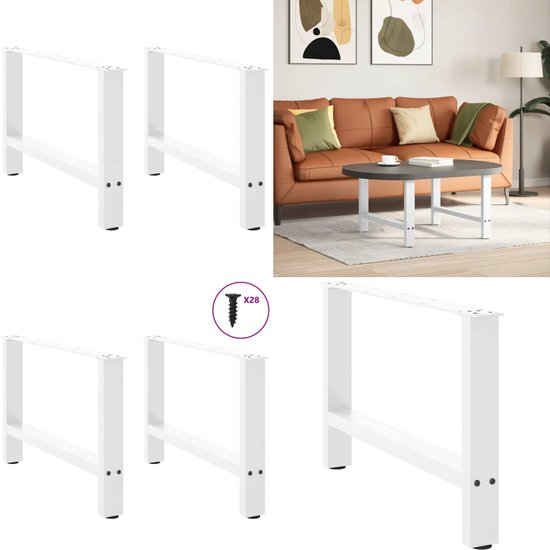 vidaXL Salontafelpoten 2 st U-vormig 70x(30-31) cm staal zwart oine kopen