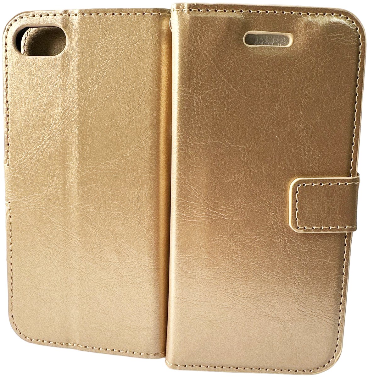 Portemonnee Book Case Hoesje Geschikt voor: iPhone 6 Plus / 6S Plus - goud