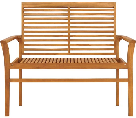 vidaXL Banc de jardin - Bancs de jardin - Banc de jardin - Bancs de jardin - Banc de jardin avec kussen anthracite 112 cm Bois de teck massif