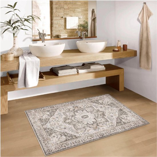 Wasbaar Vloerkleed Voor De Woonkamer, 60 X 110 Cm, Klein Tapijt Laagpolig Slaapkamer Tapijt Abstract Tapijt Antislip Tapijt Voor Binnen En Buiten Eetkamer Zacht Tapijt Zwart