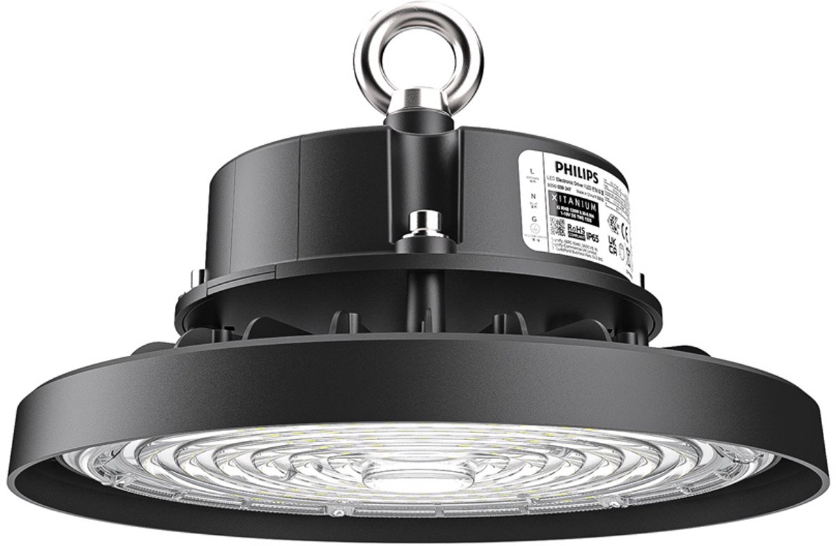 HOFTRONIC Nova LED High Bay - 100 Watt 16000 Lumen (160lm/W) - Philips Driver - 1-10 Volt - 4000K Neutraal wit - Lumileds LED Chips Zwart