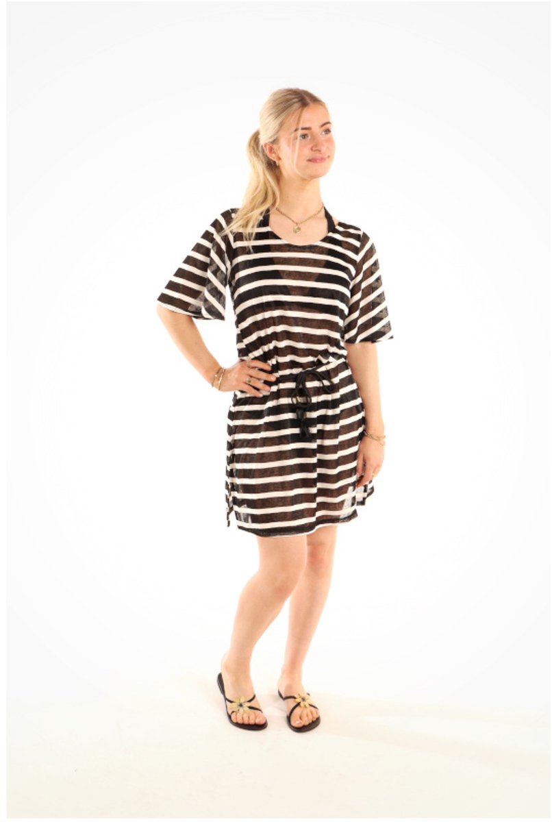 Donne del Sole - Strandtuniek Maia - Zwart-wit - Maat S
