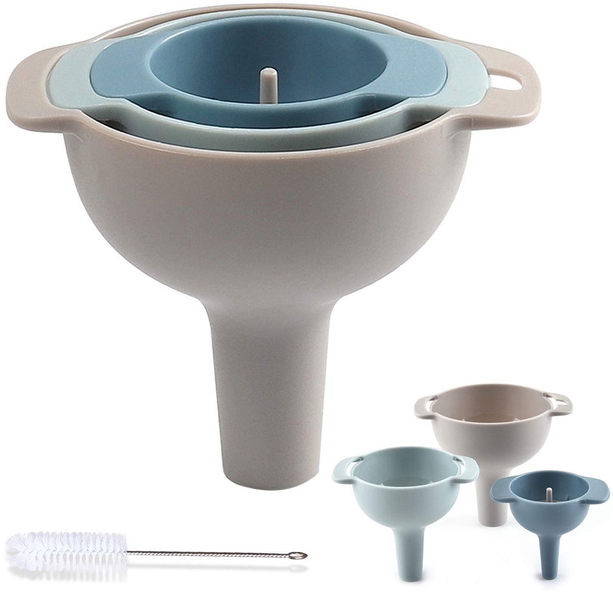 My Ninki ® Alles-in-één Keukentrechter Set met Verwisselbare Zeef en Handig Handvat voor Diverse Kookbehoeften