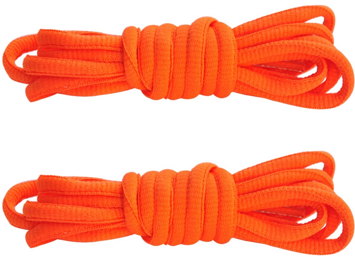 Fako Fashion - Schoenveters - Veters - Ovaal - Soft - 6mm - 100cm - 1 Paar - 2 Stuks - Oranje