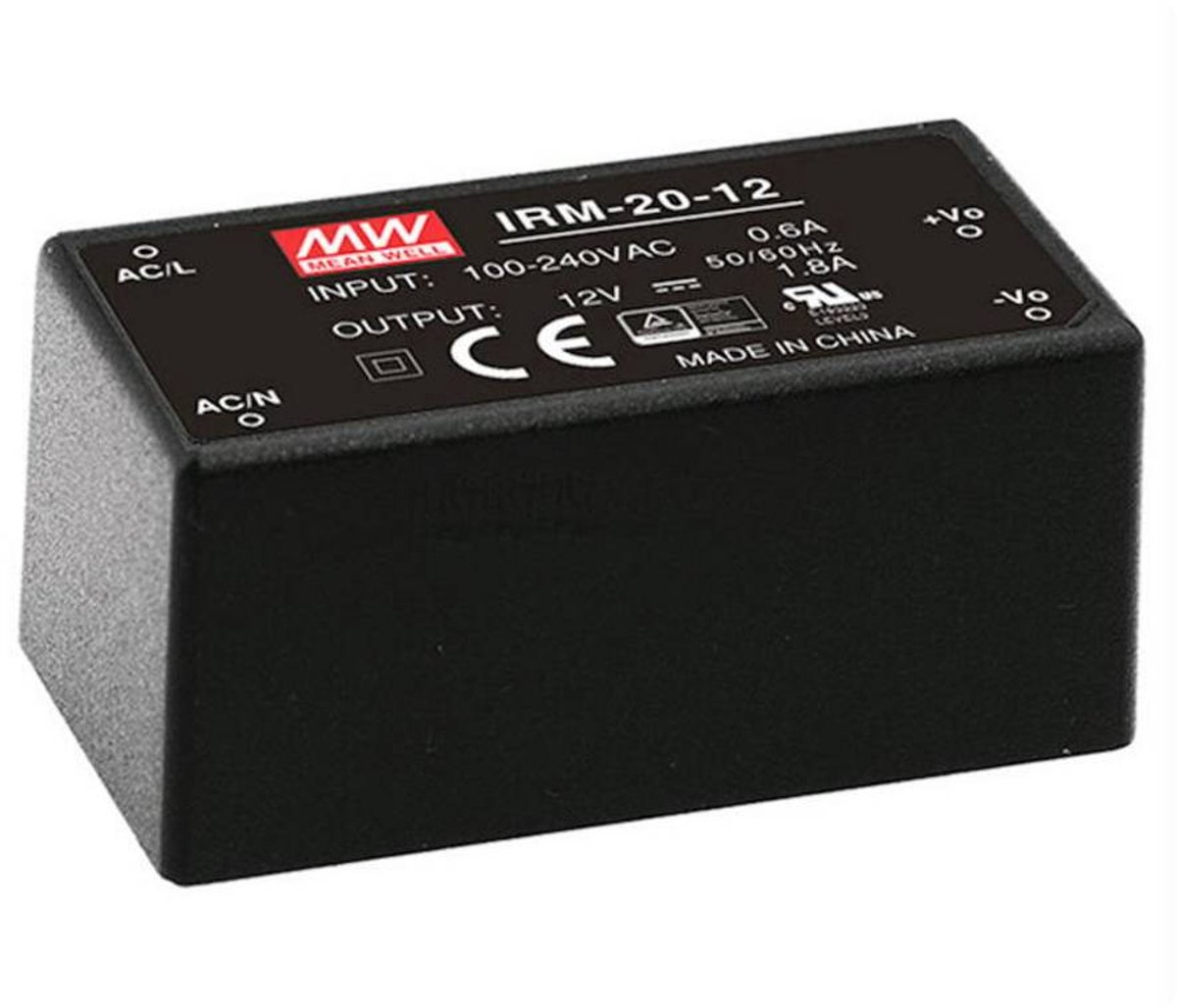 MW Mean Well IRM-20-24 AC/DC-printnetvoeding 24 V/DC 0.9 A 21.6 W