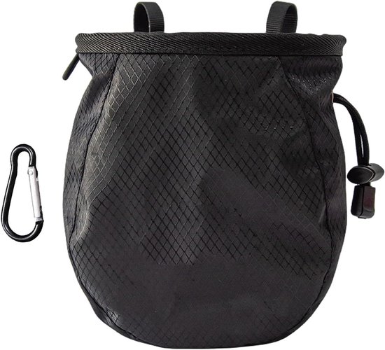 MoKo Klettern Chalkbag mit Kletterbürste, Wasserdicht Nylon Magnesiabeutel mit Reißverschluss & Einstellbar Gürtel, Chalk Bag mit 2 Aufbewahrungstaschen für Klettern Bouldern Gymnastik, Hellblau