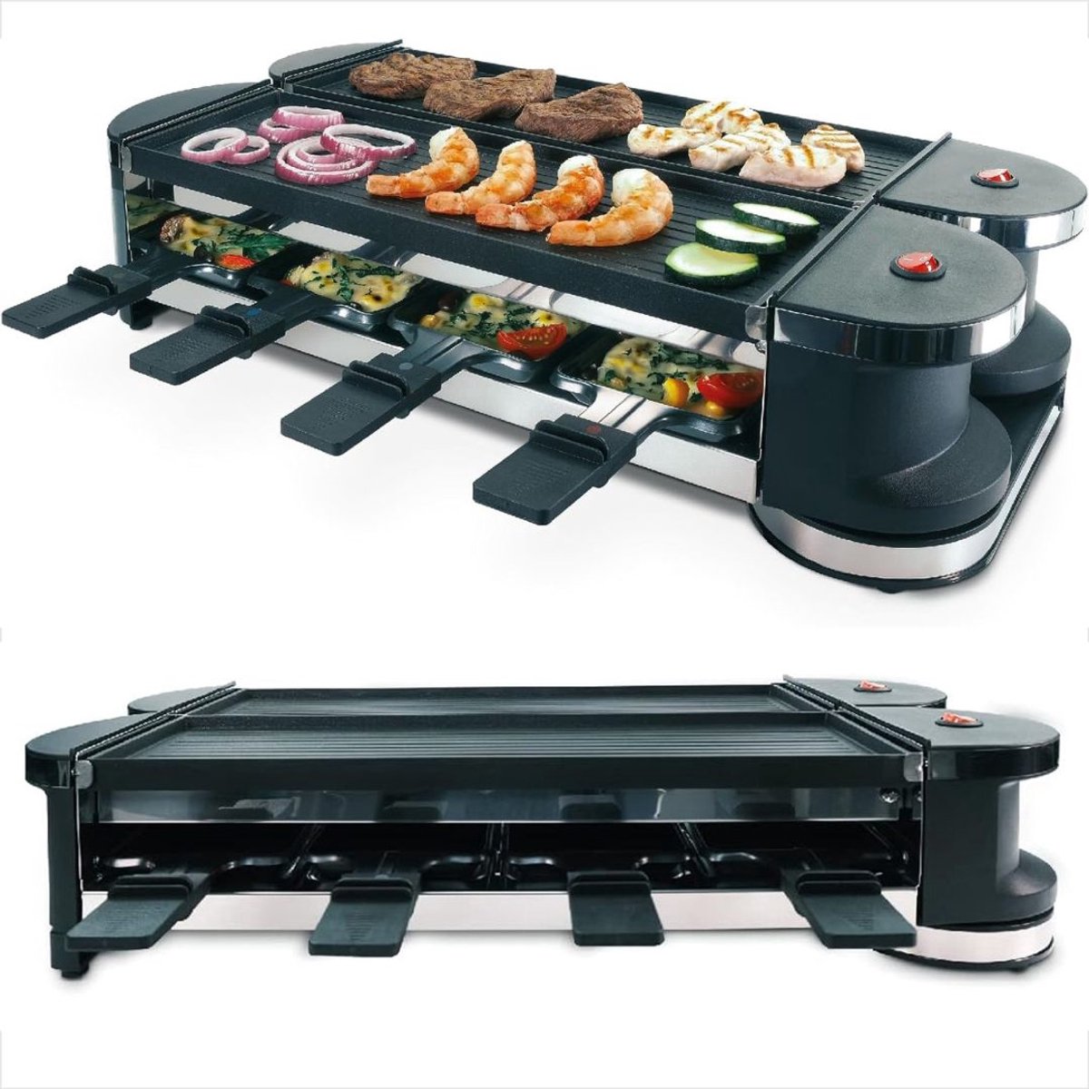 ApexArte® Gourmetstellen - Raclette - Teppanyaki Bakplaat - Zwart