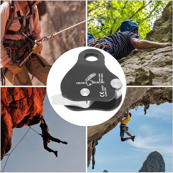 Climbing Rope Gripper Ascender Fall Protection Stop Descender Clamp ...