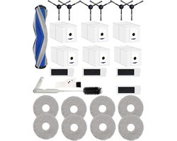 Geschikt voor 27-delige accessoireset voor ECOVACS DEEBOT T30 Omni/DEEBOT T30 Pro Omni robotstofzuiger, 1 hoofdborstel 6 zijborstels 4 HEPA-filters 6 stofzuigerzakken 8 doeken enz., blauw