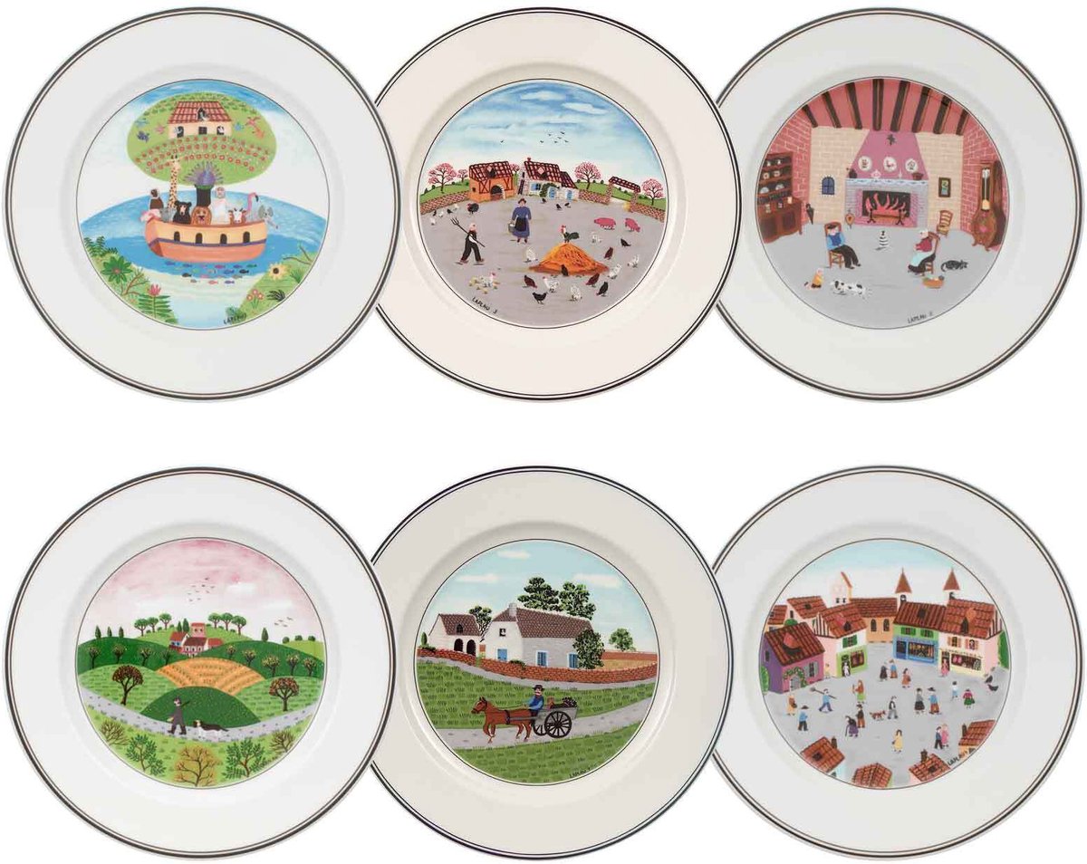 Frühstücksteller Kollektion Design Naif ø 21 cm Set van 6