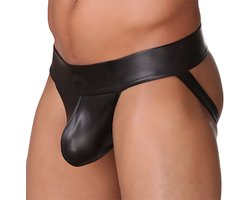 Heren Latex Look String – Open Achterkant Design – Sexy Ondergoed voor Mannen – Erotisch Lingerie - Maat S