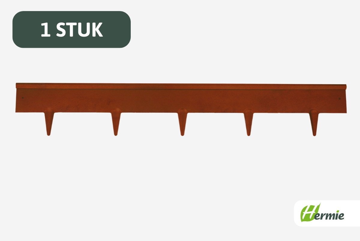 Famiflora cortenstaal borderrand 1m PREMIUM - H16 cm - 1.2 mm dikte - handig schuifsysteem - inclusief grondpennen & met afgeronde bovenkant - Flexibele afboording met roestkleurige uitstraling - tuinrand - perkafzetting - grasrand