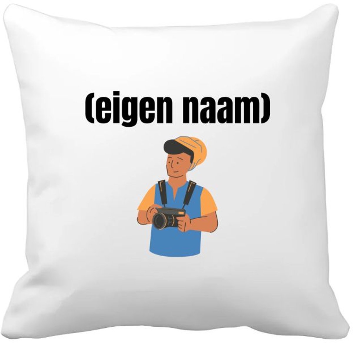 Akyol fotograaf man met eigen naam Kussen hoes - Fotograaf - fotografen - camera - verjaardag - cadeau - kado - 40 bij 40 cm Multicolor