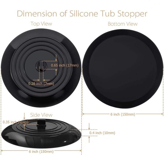 4 stuks siliconen badstop, afvoerstop universele gootsteenstop ...