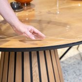 Protecttable - Nappe ronde transparente 2mm Ø120cm - Avec kanten biseautés - Brillant - Protège table - Nappe - Transparent