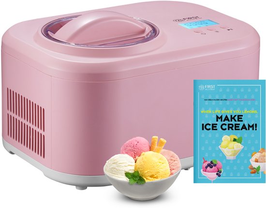 SPRINGLANE IJsmachine Elli 1,2 l met zelfkoelende compressor 135 W, ijsmachine van roestvrij staal met uitneembare ijshouder, incl. receptenboekje (ijsmachine 4 ijshouders mini 400 ml mint