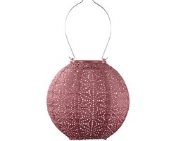 foto van Lumiz Solar Tuinverlichting - Tuinverlichting op zonne energie - Tuinverlichting - Buitenlampjes - Tuinverlichting op zonneenergie - Buitenverlichting - Buitenlamp - Decoratie - Sashiko Rond - 20 cm - Koper