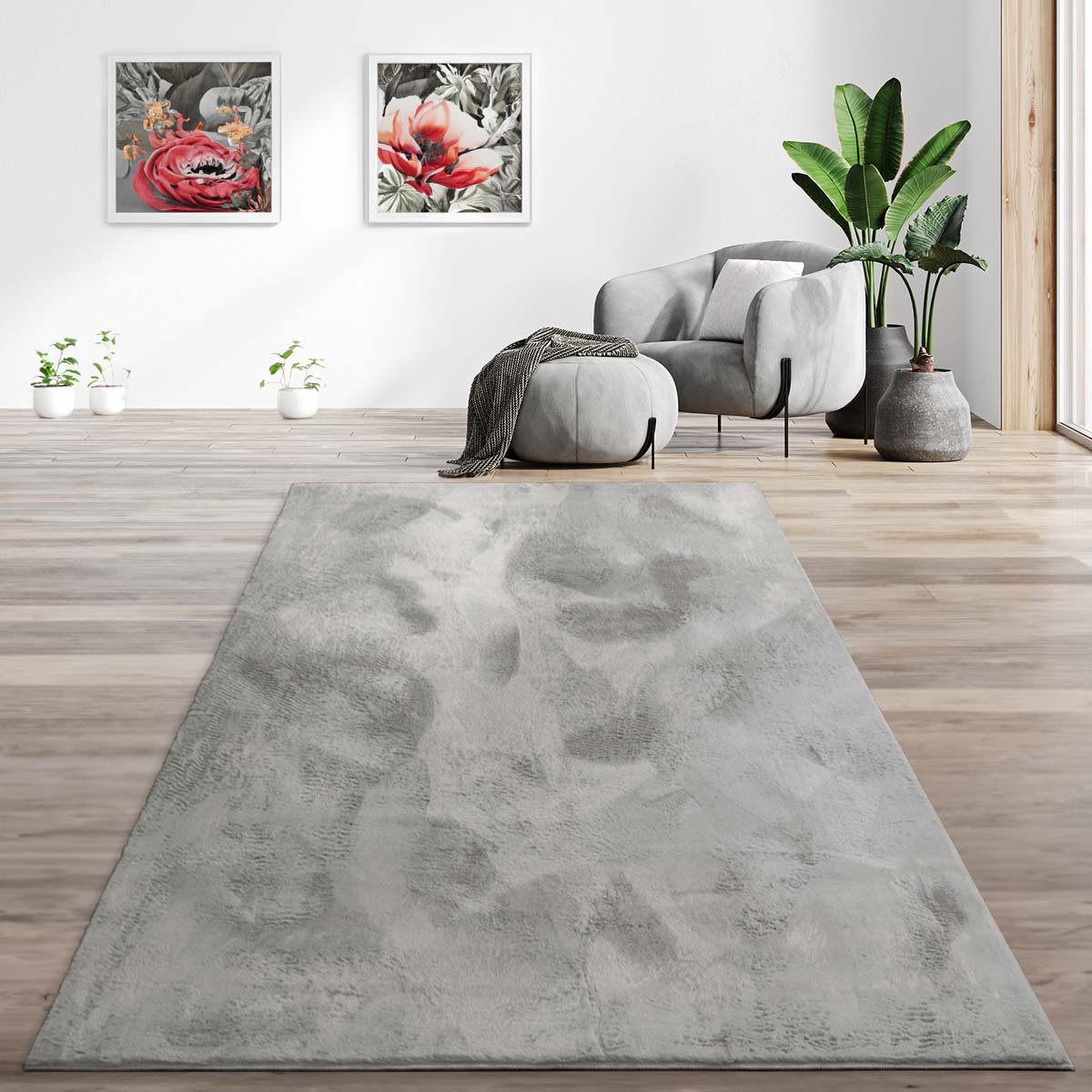 Laagpolig vloerkleed - Svea grijs 200x290 cm