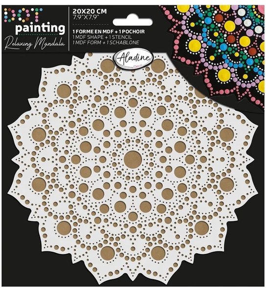 Aladine schilderen dot painting set mandala 20 cm creatief speelgoed.