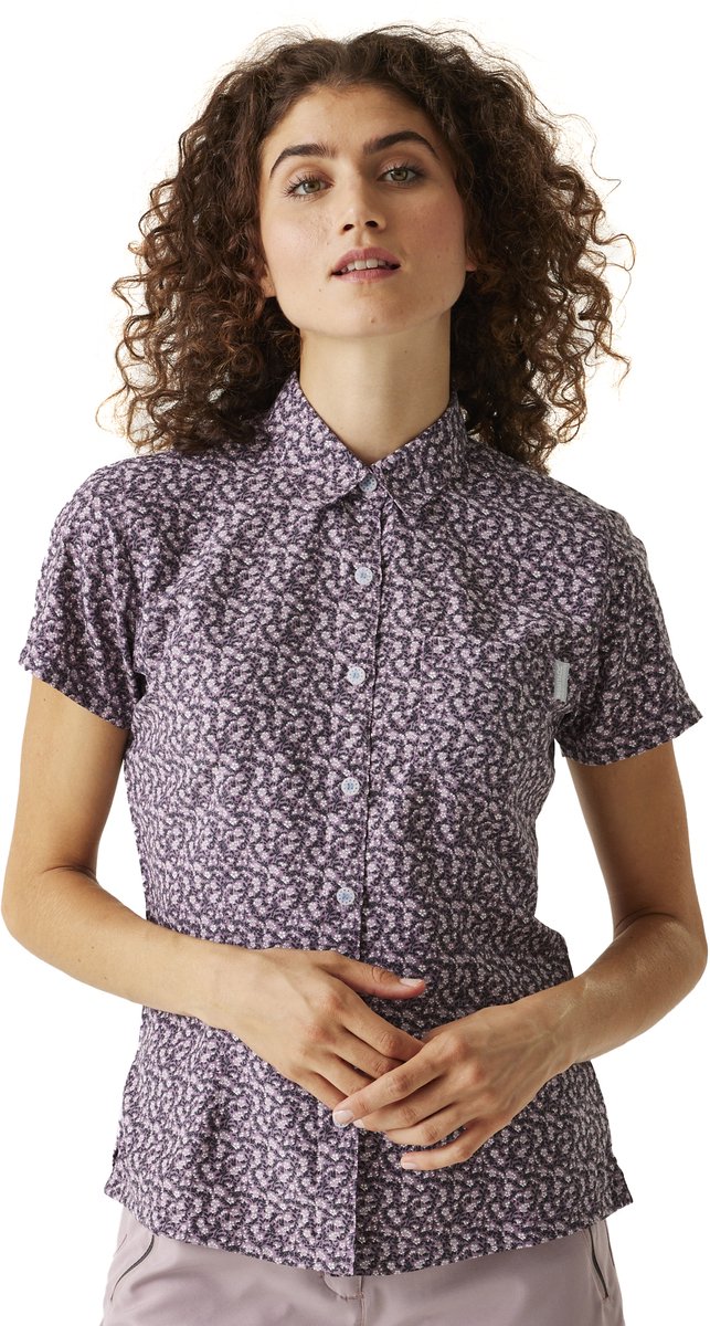 T-shirt Korte Mouwen Hiking Dames Purper
