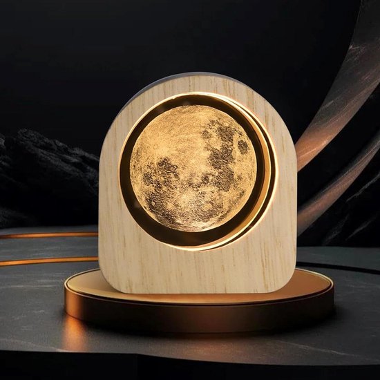 3D reuzenrad kristallen bal nachtlampje voor kinderen glazen bal nachtlamp met houten basis fantasie decor crsytal bal reuzenrad led galaxy planeet nachtlampje cadeau slaapkamer decor