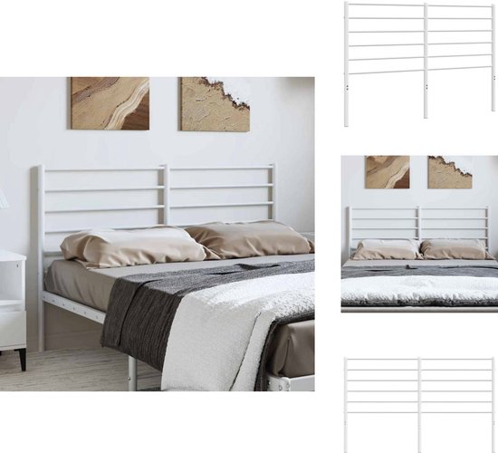vidaXL Hoofdbord 80 cm metaal wit, hoofdeinde, metalen