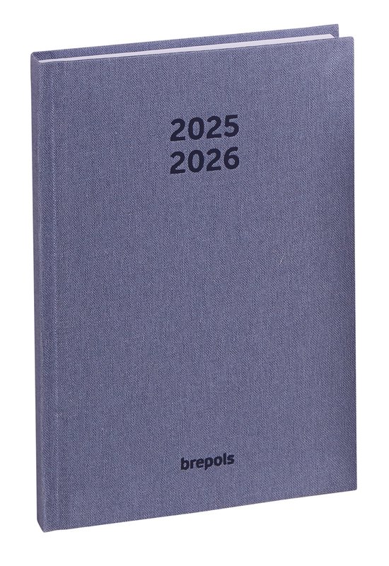 Brepols agenda 2025-2026 - Student NATURE - Schoolagenda - 1 week op 2 pagina's - Linnen omslag - Weekoverzicht - Blauw - 9 x 16 cm