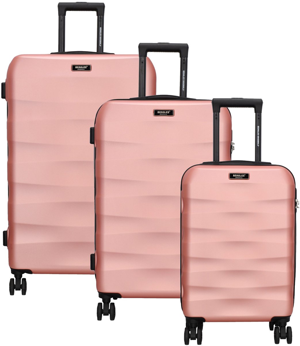 Beagles Travel Koffer 20-24-28 Inch - Kofferset - Koffers - Travel - Reizen - Set - Rosé Goud