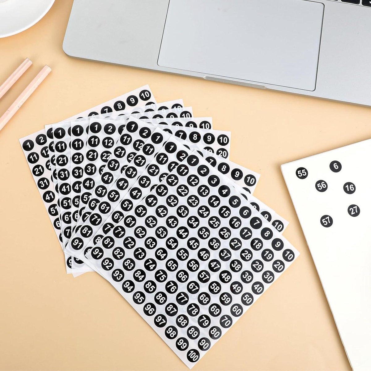 04: 20 cijfer stickers 4 cm hoog | nummering 1 – 20 - ⭐ TIP