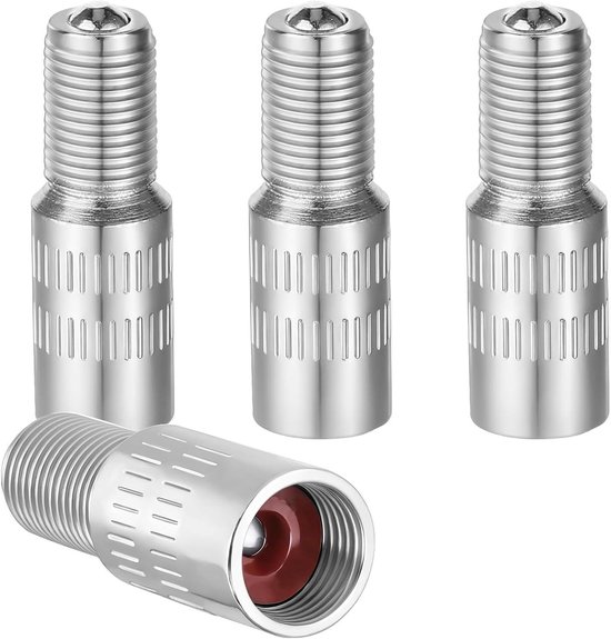 Screws4Bikes 4 x ventieldoppen patroonhuls 9 mm | messing | universeel voor auto, motorfiets, bromfiets, vrachtwagen