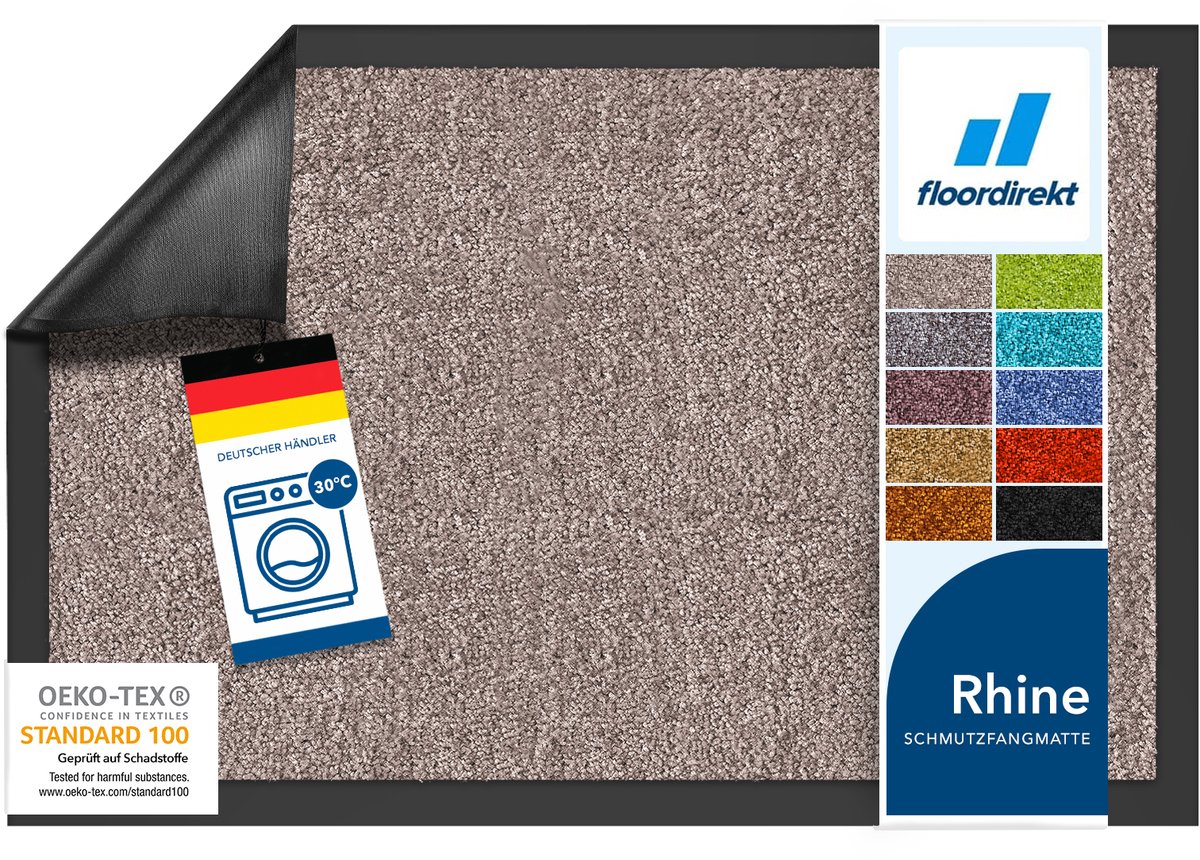 Floordirekt Deurmat - Droogloopmat - Schoonloopmat - Rhine - Gull - 90 x 300 cm Beige-Grijs